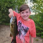 Chris Hammill of Courtice says Spencer (shown), caught his first bass while camping at Lake St. Peter Provincial Park using a classic Hula Popper.