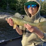 Tyler Funston of Owen Sound with a nice French River walleye in early June 2022.