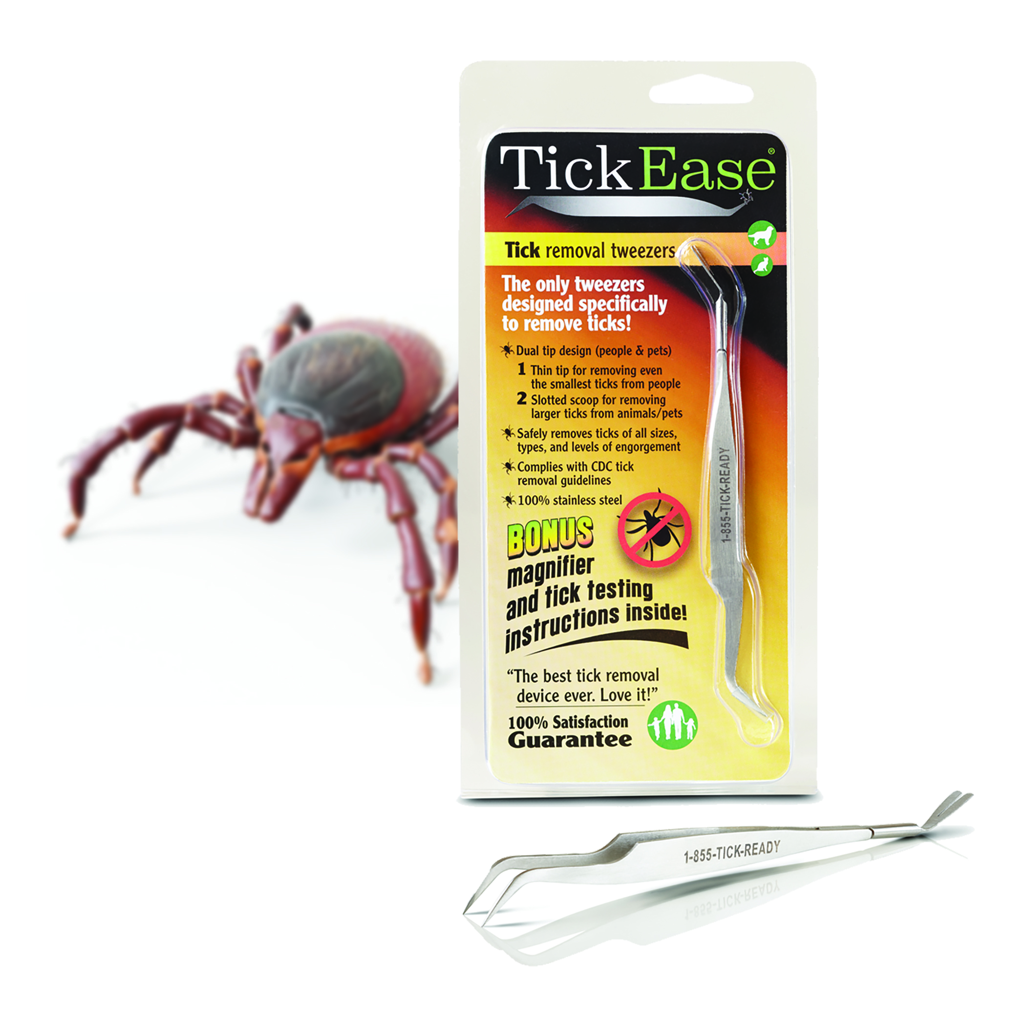 TickEase tick removal tweezers
