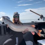 Alessandra Robson of Dunnville spent three who days on Lake St.Clair with her husband, Steve, and managed to pull out this 50.5-inch muskie on the last day.