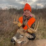 Delaney Hutchings of Perth took her first deer – a beautiful 12-point buck – on opening day.