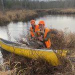 Jacob Kelly of Oliphant was successfully calling with long-time friend, Noah Boyes, in WMU 82A. They retrieved their 11-point buck using a 12-foot canoe after it dashed across the river after the shot.