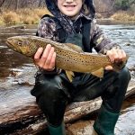 Adam McMillan of Kitchener submitted this pic of Kaden McMillan, 8, holding a nice fall Bronte Creek brown trout.