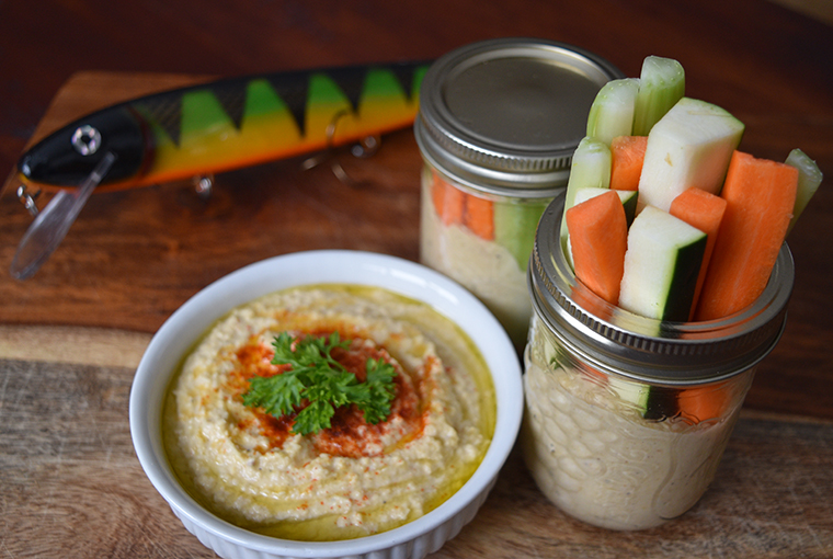 hummus and veggie snacks