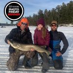 Photo Friday winner Olivia Keller of Palmer Rapids’ ice fishing party consisting of Ian Budarick, Ian’s daughter Blakey, and Uncle Matty, brought up a 23.5-pound, 42-inch pike last winter in FMZ 15.