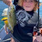 Aaron Butler of Chatham documented his daughter’s first smallmouth that she hooked, brought in, and held herself on Lake Kagawong.