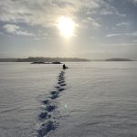 Michael Haddad of Oakville sets up in Pointe au Baril for a great day of ice fishing.