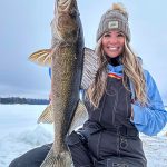 Alysha Emmans of Sioux Lookout spent the weekend walleye fishing with a black jig and minnow.