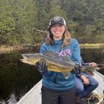 Adele Ashick caught this 27-inch walleye with a jig and worm while fishing in Algonquin Park.