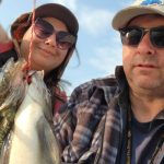 Darryl Pilon and his daughter Renee caught this 18-inch walleye while on a father-daughter fishing trip. It was her first walleye.