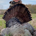 Hayden Vanderburg enjoyed his first turkey hunt with his dad Troy. They used a slate call to harvest this 23-pound tom with one-inch spurs and an 11-inch beard.