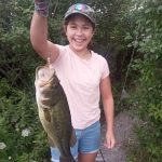 Liv Tomaso of St. Catharines with a three-pound largemouth bass caught on the season opener.