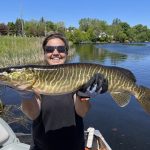 Meghan Steacy of Finch with a tiger muskie that was caught and released.