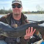 Jay Herbert of Kingston decided to try his hand at catching channel cats and was rewarded with this 18-pound beauty.