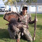 Dallas Kitchen of Napanee knew turkeys frequent one of the soybean fields he hunts, and it was only a matter of time until one of them came by his blind.