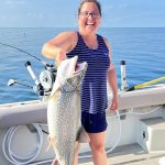 Marcia Haggerty of Brantford caught her biggest lake trout on a chartered fishing trip.