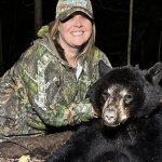 Toni Cooper of Oakwood was the hostess of Ladies Bear Camp for four years before finally hitting the stand and being rewarded with this beautiful bear.