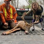 Grant Eady of Renfrew posing with his granddaughter and his successful harvest.