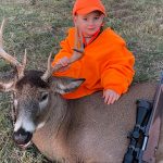 Five-year-old Wesley accompanied his dad on a deer watch after school. They found the perfect opportunity to harvest this buck. Submitted by Ken Cox of Haliburton.