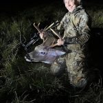 Shaunis Sakell of Godfrey was scanning for deer when the fog rolled in, limiting visibility to 10 metres. This buck was looking at the blind when Shaunis noticed it and aimed.