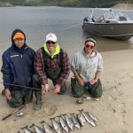 Alan Dicknoether of New Hamburg was on a fishing trip to Nastapuka Falls on Hudson Bay where he was allowed to take one fish from the area. Pictured with Inuit companions William and Albi, who were able to catch salmon, char, and lake trout.