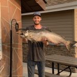 Cameron Coleman of Meaford hooked this incredible 27-pound salmon from Georgian Bay and won first place in the “U Catch’em Charters salmon tournament.”