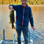 Franco Caringi of Toronto caught this bass that put up a strong fight and took to the air four times. It smashed a jig head and power grub tipped with a worm.