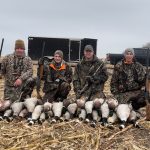 Joel Martin of St. Clements set up in a corn stubble field in November. The group had a great waterfowl day, falling one goose short of the limit.