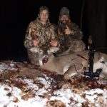 Todd Wall and son Jordan, after Jordan got his first buck at 25 yards. It was the last one to show up after he had passed up eight does and fawns.