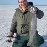 Cole Jacobson of Thunder Bay was ice fishing on the shores of Lake Superior with his best friend as they tried to catch those elusive steelhead or rainbow trout.