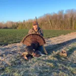 Brenden Macmullin of Severn harvested this opening-day tom at 6:45 a.m. — it appeared after five hens passed in the Lindsay-area hunt.