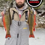 Photo Friday winner Kyle Denault of Iroquois Falls caught a couple of four-pound brookies early in the ice-fishing season in FMZ 8