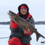 Mike Chau of Toronto took a last-ice March trip to the Haliburton Highlands with Nicholas, who landed a nice, dark-coloured lake trout.