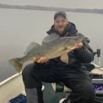 Nathan Thomson of Gravenhurst was able to get out in the boat before the season closed and caught his biggest walleye and new personal-best 12 pounder in Muskoka Lakes.