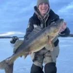 Ryan Grimshaw of Waubaushene found luck in Honey Harbour, reeling in a 33-inch walleye, that weighed 17 pounds. It was released.