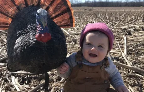 Shaunna Frawley of Coldwater (not pictured) and her daughter, Addison Cole (8 months), recently enjoyed their first turkey hunt together in 76A.