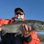 Sonja Hardy of Mississauga hooked this brown trout from her kayak on Lake Ontario near Port Credit