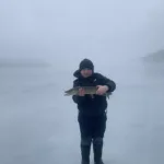 Wioleta Masternak of Brampton having March Break family ice fishing fun with Dominik on Nepewassi Lake.