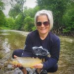 Amy Klassen of Waterford is hooked on trout fishing with a fly rod after catching her personal-best in Whiteman’s Creek with a good friend.