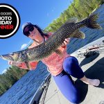 Photo Friday Rapala CrushCity winner Andrea Poirier-Cornell of Atikokan was was out walleye fishing in the current on the Seine River when she surprisingly hooked this 10.8-pound pike on an ultra-lite setup.