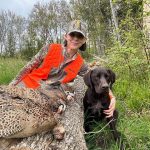 Anna MacIntosh of Burlington is relatively new to hunting, and so is her gun dog Hope, but everyone was proud of themselves on this day at Cedar Meadows Game Farm.