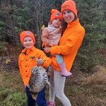 Kristine Stromness of Dryden says teaching our children how to safely and ethically harvest the food we eat is one of the most rewarding things we can accomplish as parents and advocates of the outdoors. This grouse was a spot-and-stalk through the thick underbrush of an old forestry cut in WMU 8. The Stromness family includes, from left, Archer, Lakelyn, Kristine (Mum), and Travis (Dad) behind the camera.