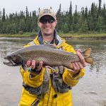 Matt Wright of Brampton had the trip of a lifetime with his friend Dave McAllister of Mississauga on the Sutton River, where many beautiful brook trout were caught — the largest of which is shown here at 23 inches.