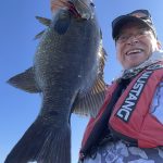 Al Clarke of Ennismore caught this 6-pound, 22-inch smallmouth using a black hair jig on Pigeon Lake.