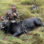 Dominic Robinson of Tweed took down his first moose using his Hoyt Nitrux compound bow in WMU 23; it was the best day of his life (so far).