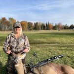 Shawna Rimkey of Sault Ste Marie harvested a 10-point WMU 45 Thanksgiving buck using a rattle bag, a bleat-in-heat call, and her Barnett crossbow.