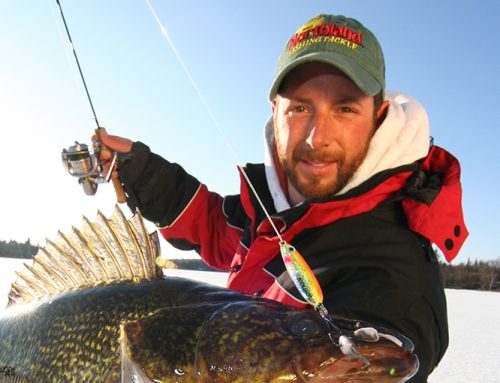 Celebrating ice fishing spoons