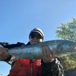 Sonja Hardy of Mississauga caught this beautiful Atlantic salmon in FMZ 20 using a firetiger crankbait.