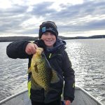 Alison Young of Almaguin shared Forrest’s personal-best two-pound crappie from the Magnetawan River.