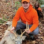 Jim Brumpton of Tweed notes that Cam Johnson made a perfect shot on his beauty 10-point buck (his first) during a push from Grassy Bay Hunt Club in WMU 49; even the dog, Aries, gave kudos.